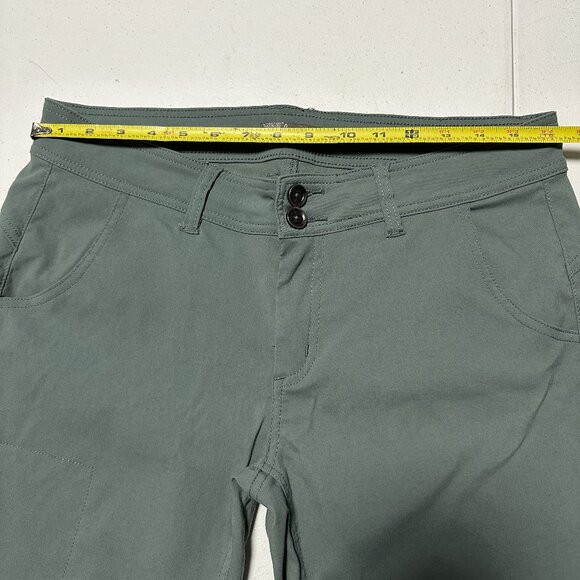 PrAna Halle Straight Smoky Blue Hiking Climbing Pants Stretch Roll-up Legs Sz 10 - Picture 7 of 13